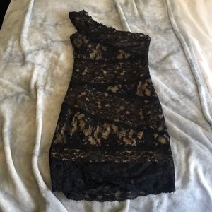 one shoulder lace dress